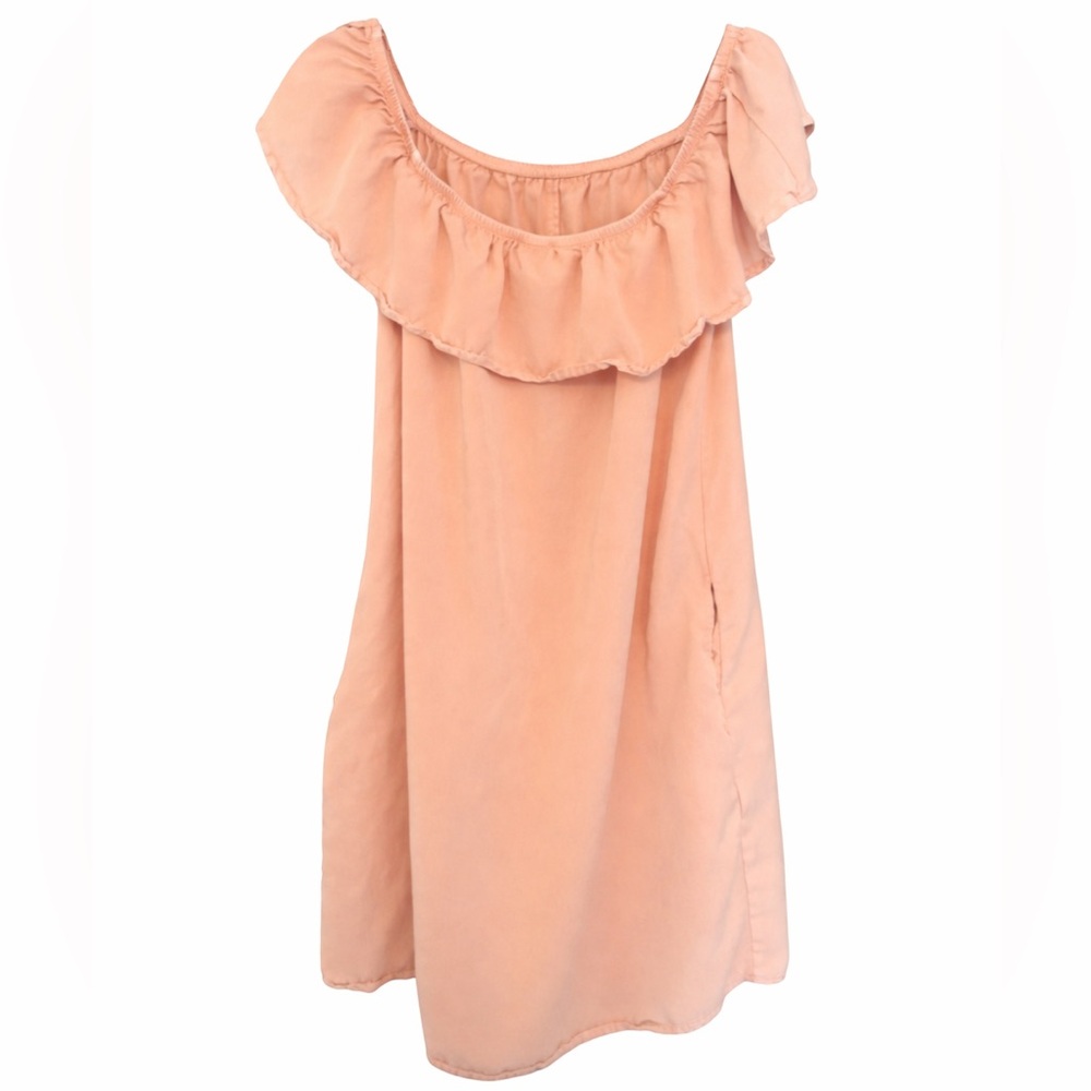 Fashion Nova off the Shoulder Light Pink Tencel Dress